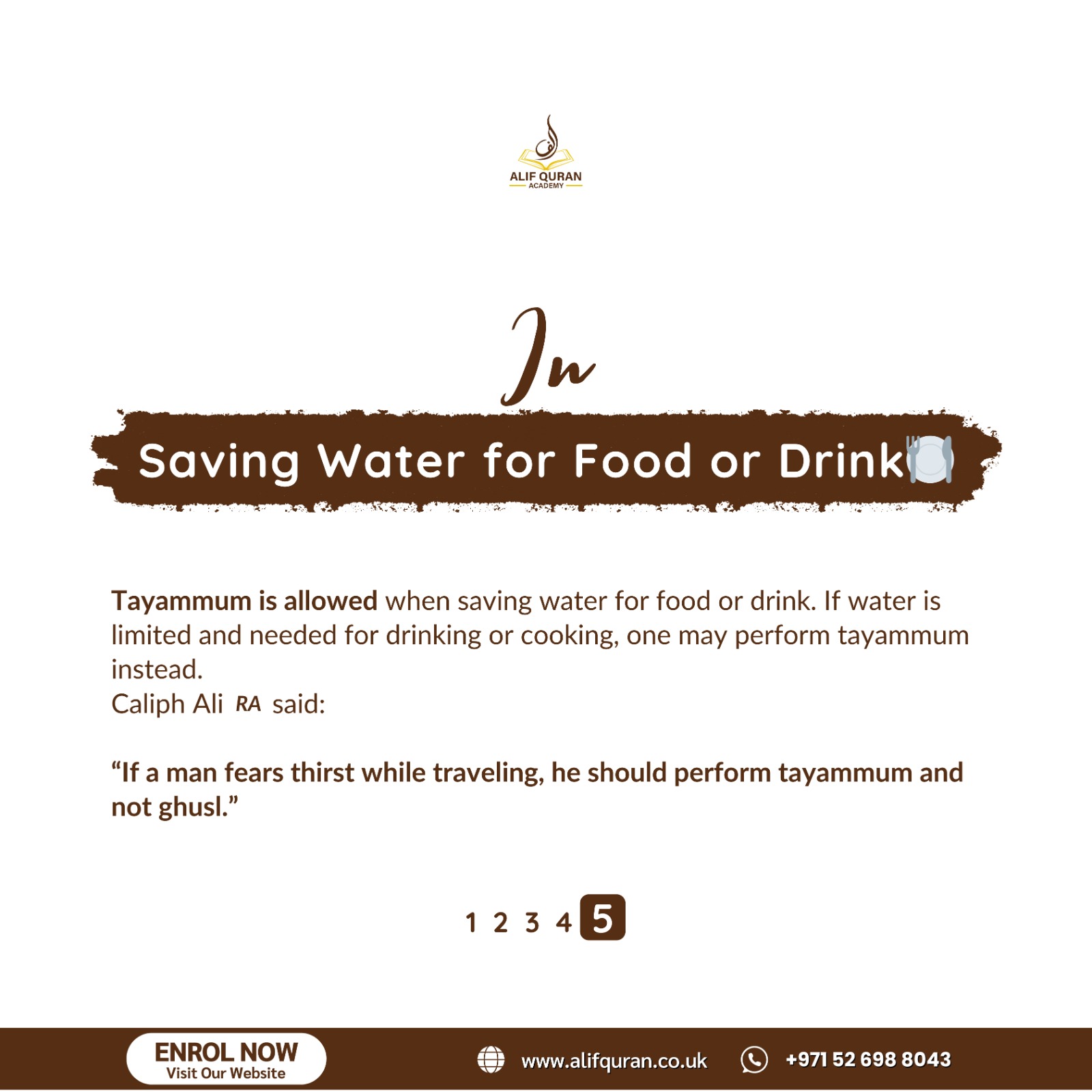 Learn about Tayammum in Islam 2 Saving water for food or drink