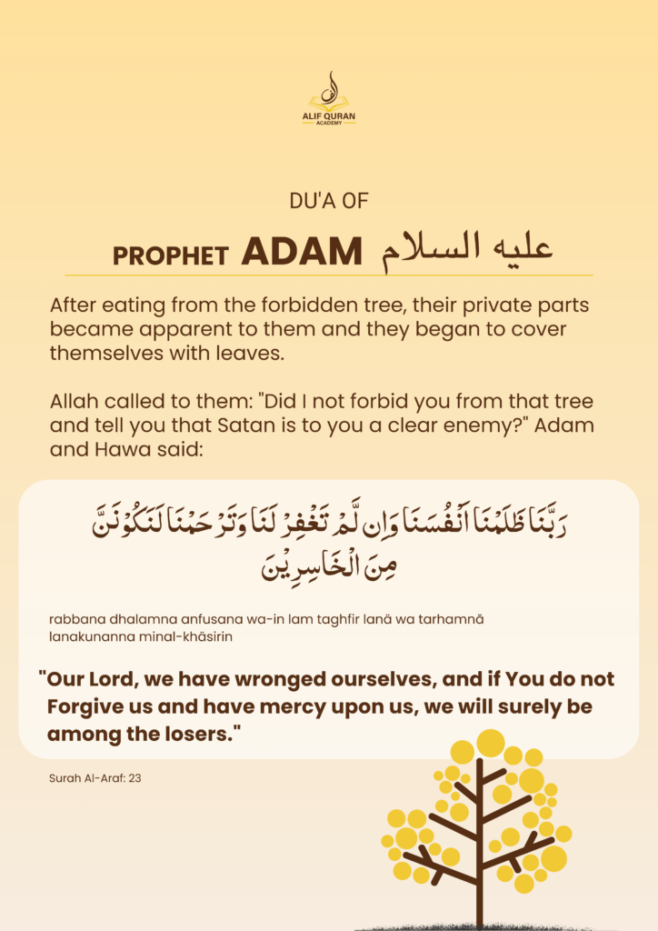 Prophet Adam making dua – Islamic story for kids.