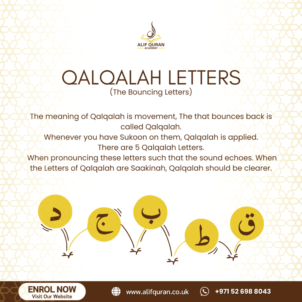 QALQALAH LETTERS 5 QALQALAH LETTERS