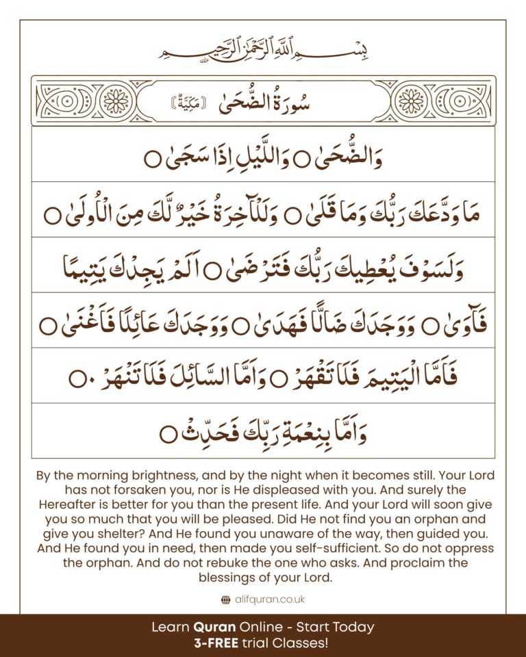 Top 5 Duas for Children Every Muslim Parent Should Teach 1 surah ad duha arabic english