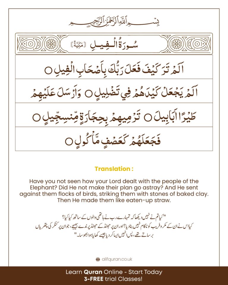 Top 5 Duas for Children Every Muslim Parent Should Teach 5 surah al fil arabic english urdu