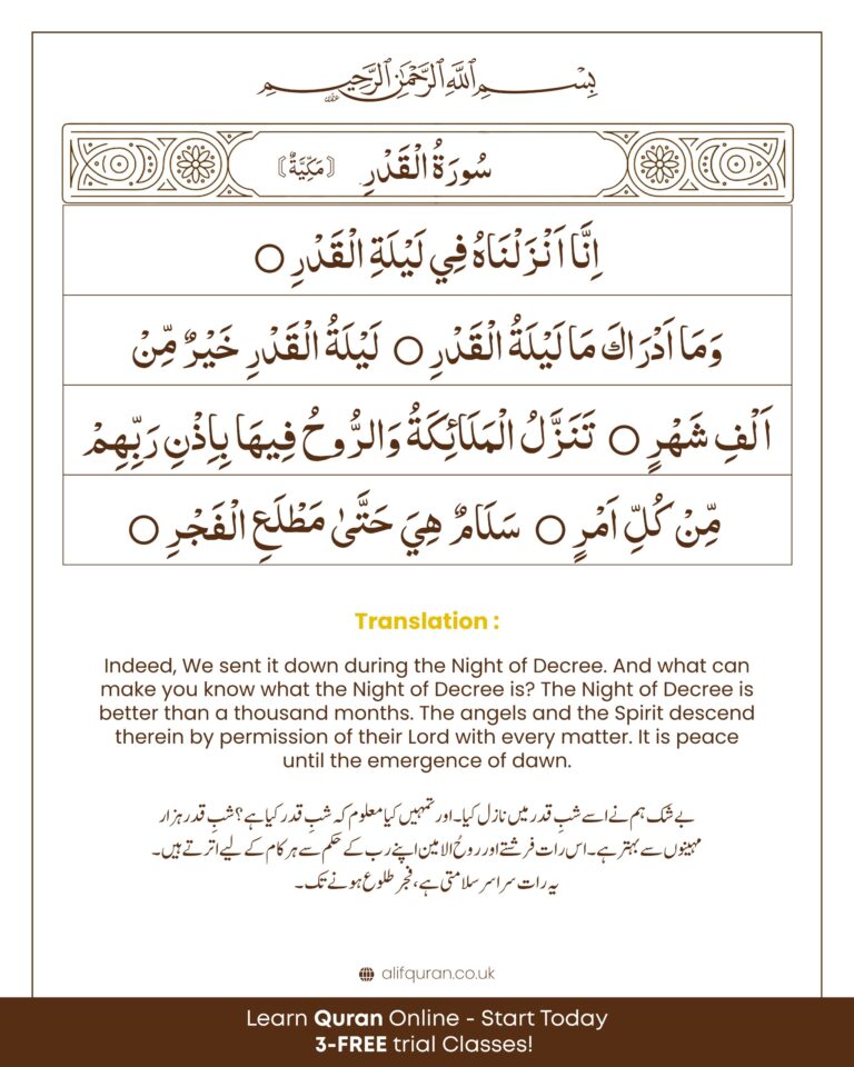 Top 5 Duas for Children Every Muslim Parent Should Teach 2 surah al qadr arabic english urdu